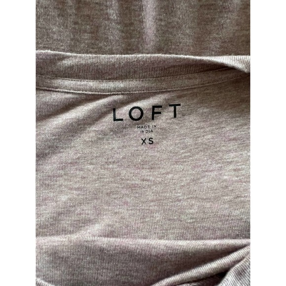 Ann Taylor Loft Shirt Womens XS Heather Purple 3/4 Sleeve T-Shirt Knit Pullover - Picture 4 of 4